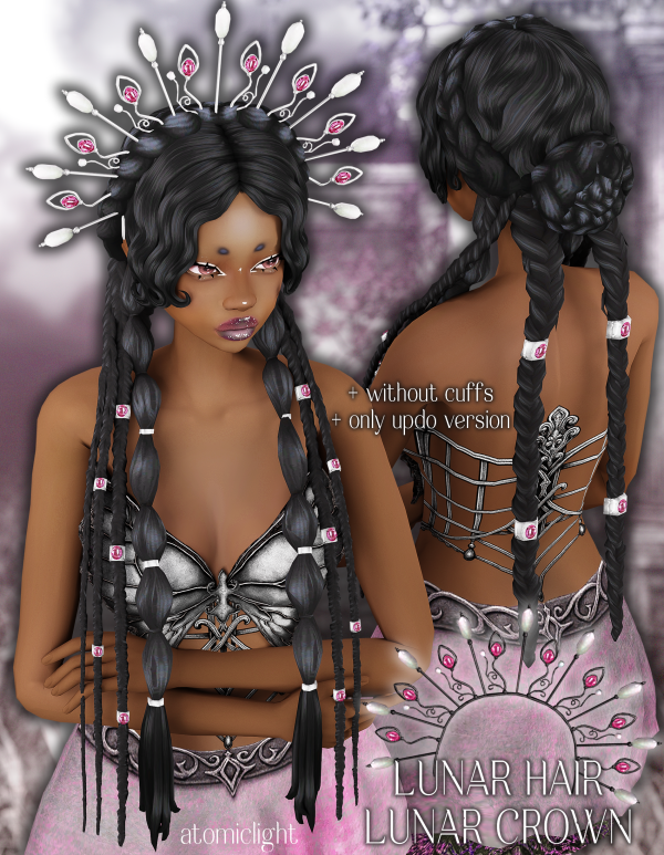 Maxis Match Lunar Hair and Crown by simsfinds - The Sims 4 Custom Content