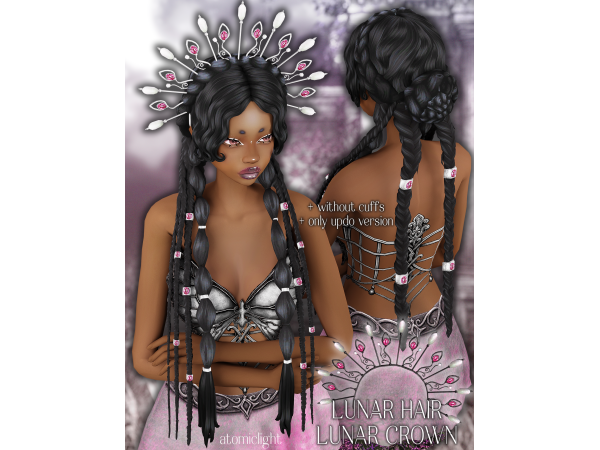 Maxis Match Lunar Hair and Crown by atomiclight - The Sims 4 Custom Content