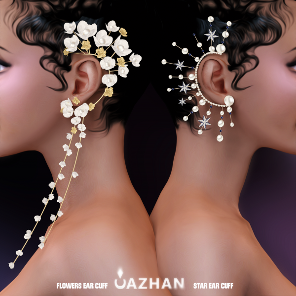 Alpha [FLOWERSSTAR EAR CUFFS] by simsfinds - The Sims 4 Custom Content