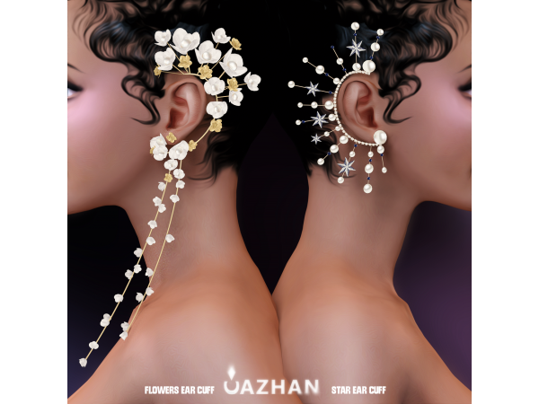 Alpha [FLOWERSSTAR EAR CUFFS] by cazhancc - The Sims 4 Custom Content