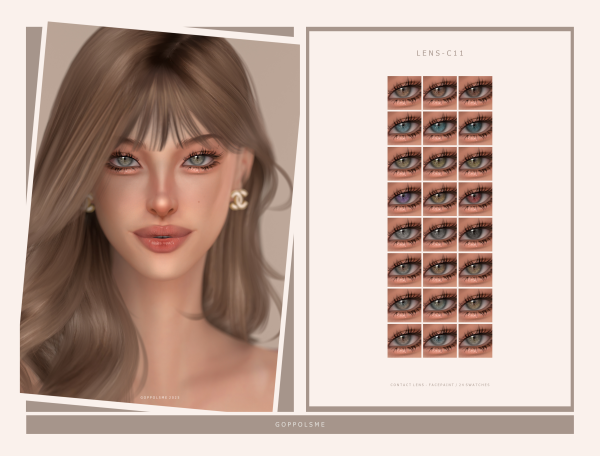 Alpha GPME GOLD CONTACT LENS C11 by simsfinds - The Sims 4 Custom Content