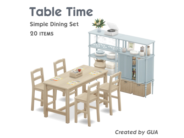 Maxis Match TABLE TIME SET by gua_cc - The Sims 4 Custom Content