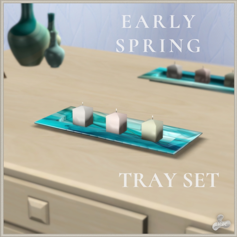 Maxis Match Early Spring Decorative Tray Set by mde - The Sims 4 Custom Content