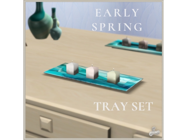 Maxis Match Early Spring Decorative Tray Set - The Sims 4 Custom Content