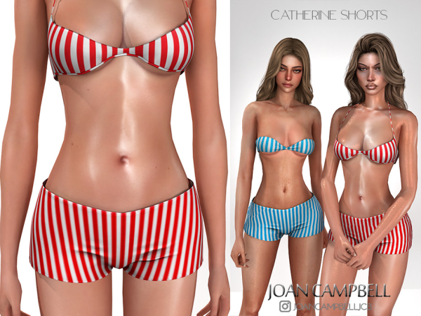 Alpha CATHERINE SHORTS by thesimsresource - The Sims 4 Custom Content