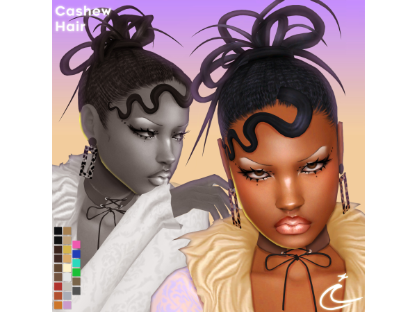 Maxis Match CASHEW HAIR by IMVIKAI - The Sims 4 Custom Content