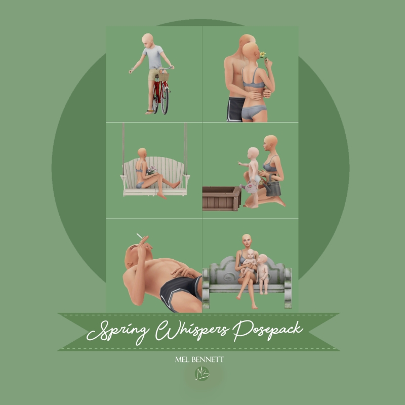 Mix Spring Whispers Posepack by melbennett - The Sims 4 Custom Content