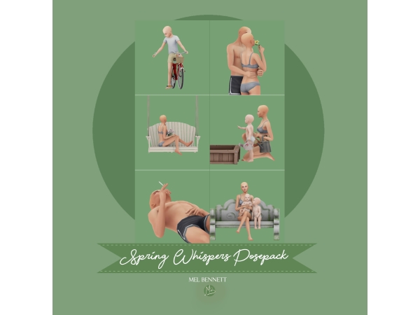 Mix Spring Whispers Posepack - The Sims 4 Custom Content