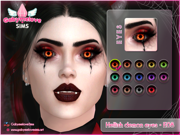 Mix Hellish demon eyes E08 contact lenses Halloween - The Sims 4 Custom Content