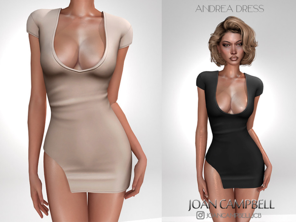 Alpha ANDREA DRESS by Joan_Campbell_Beauty_ - The Sims 4 Custom Content