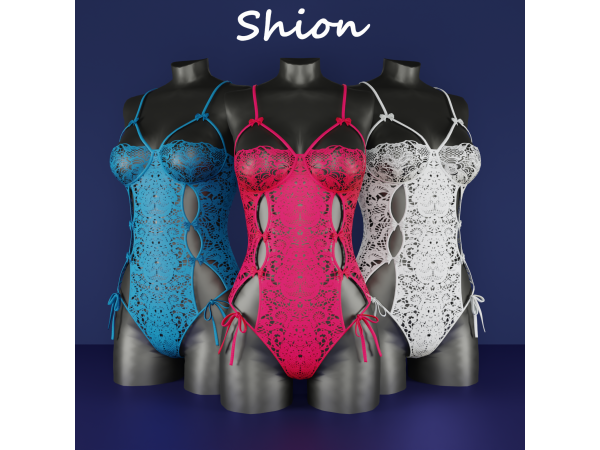 Alpha Shion LaceNova Cutout Bodysuit - The Sims 4 Custom Content