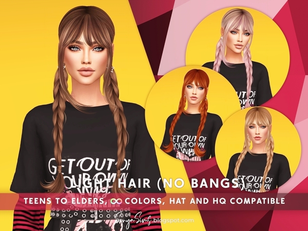 Alpha Light Hair With Bangs - The Sims 4 Custom Content