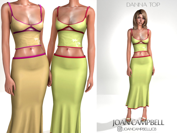 Alpha DANNA TOP AND SKIRT SET by Joan_Campbell_Beauty_ - The Sims 4 Custom Content
