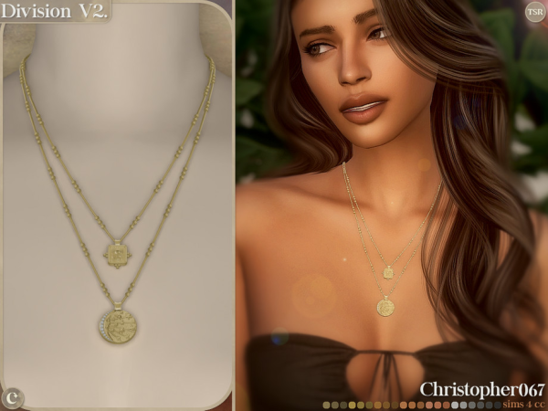 Mix Division Necklace V3 Long Layered Satellite Chain Necklaces Christopher067 - The Sims 4 Custom Content