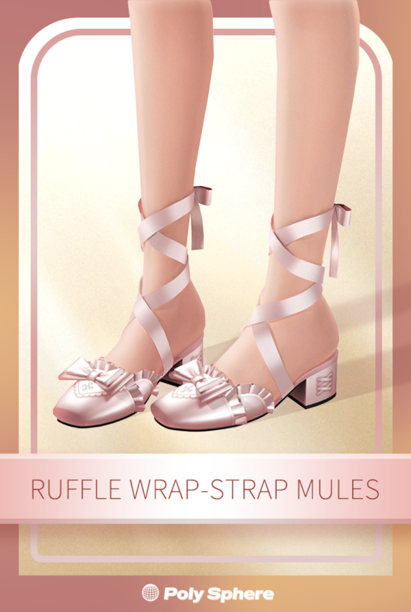 Mix Ruffle Wrap Strap Mules - The Sims 4 Custom Content