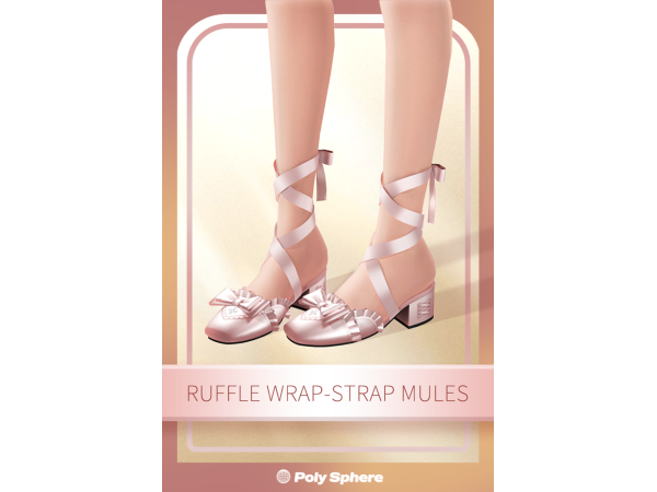 Mix Ruffle Wrap Strap Mules - The Sims 4 Custom Content