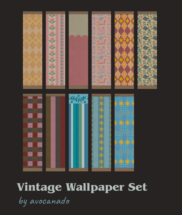 Mix Sims 4 Wallpaper Set by simsfinds - The Sims 4 Custom Content