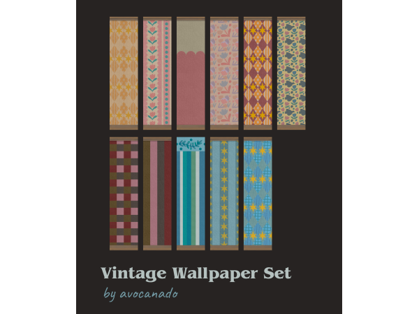 Mix Sims 4 Wallpaper Set by avocanado - The Sims 4 Custom Content