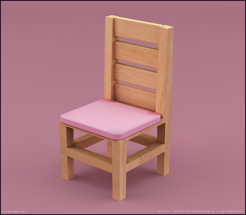 Mix Simple Chair And Table Set by liilmeowsims - The Sims 4 Custom Content