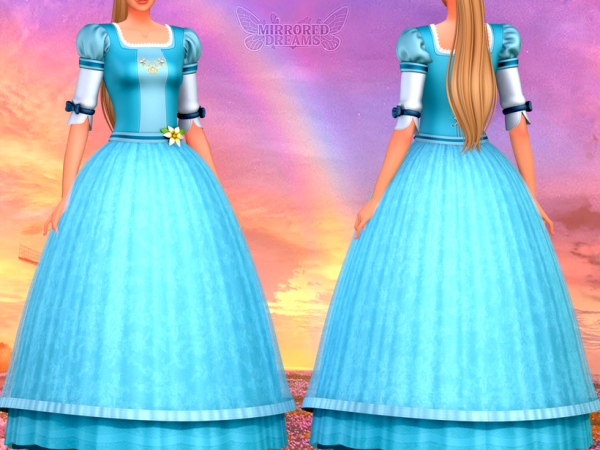 Mix Long Dress and Short Dress of the Hadley and Isla Twins Barbie and the 12 Dancing Princesses Collection - The Sims 4 Custom Content
