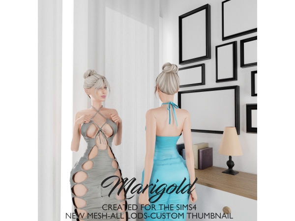 Alpha MARIGOLD TS4_AMY DRESS - The Sims 4 Custom Content