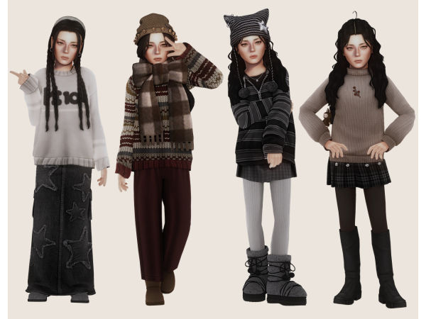Mix DELANEYS COLD WEATHER OUTFITS by arlequinz10 - The Sims 4 Custom Content