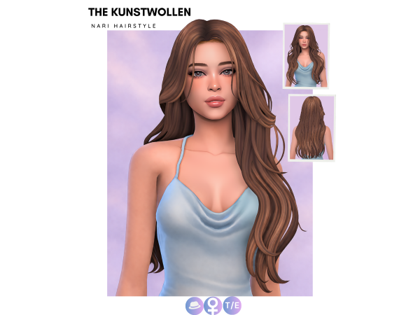 Maxis Match Nari hairstyle by thekunstwollen - The Sims 4 Custom Content