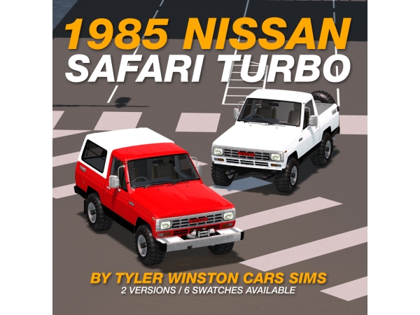 Sims 4 Alpha Cars CC: Tyler Winston Cars - 1985 Nissan Safari Turbo