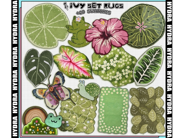 Alpha Ivy Rugs by hydrangeachainsaw - The Sims 4 Custom Content
