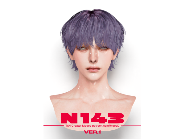 Alpha [SIMS4TS4] MoooD Hair N143 VER1 - The Sims 4 Custom Content