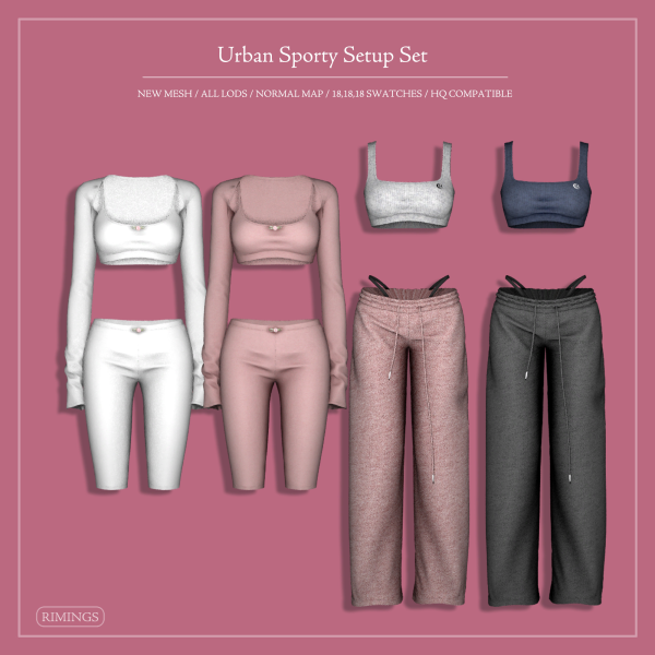 Alpha [RIMINGS] Urban Sporty Setup Set by simsfinds - The Sims 4 Custom Content