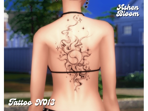 Mix Tattoo N013 AshenBloom - The Sims 4 Custom Content