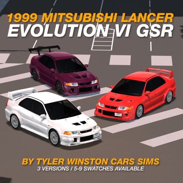 Alpha Tyler Winston Cars 1999 Mitsubishi Lancer Evolution VI GSR by tylerwcars - The Sims 4 Custom Content
