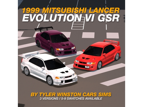 Alpha Tyler Winston Cars 1999 Mitsubishi Lancer Evolution VI GSR - The Sims 4 Custom Content