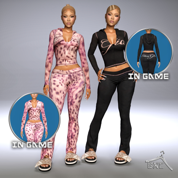 Alpha IAMGIA BLARE HOODIE SET by simsfinds - The Sims 4 Custom Content
