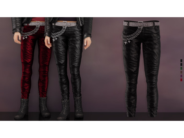 Alpha GRUNGE LEATHER PANTS by LYNXsimz - The Sims 4 Custom Content