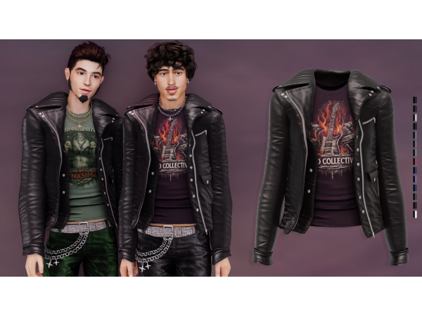 Alpha GRUNGE LEATHER JACKET by LYNXsimz - The Sims 4 Custom Content