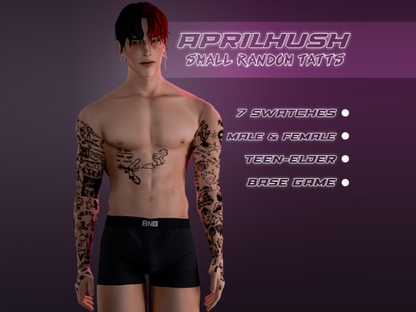 Mix [aprilhush] Small random tatts by aprilhush - The Sims 4 Custom Content