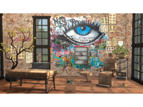 Alpha The Ink Murals - The Sims 4 Custom Content