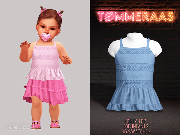 Mix TØMMERAAS Frilly Top for Infants - The Sims 4 Custom Content