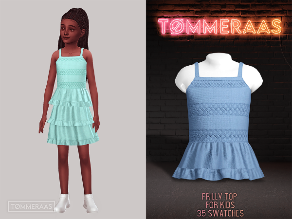 Mix TØMMERAAS Frilly Top for Kids - The Sims 4 Custom Content