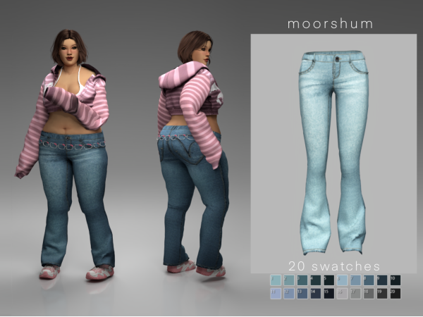 Maxis Match heart pocket y2k jeans by moorshum - The Sims 4 Custom Content