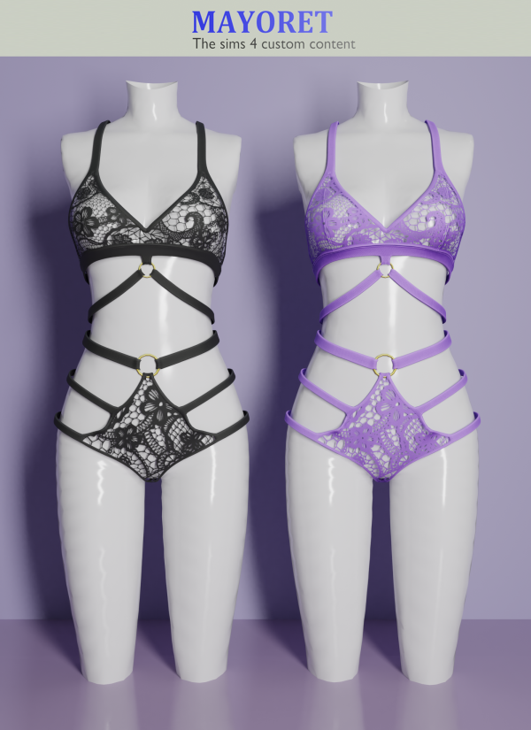 Alpha Mayoret Genni lingerie by mayoret - The Sims 4 Custom Content