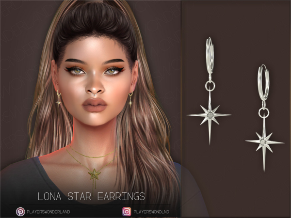 Alpha Lona Earrings by PlayersWonderland - The Sims 4 Custom Content