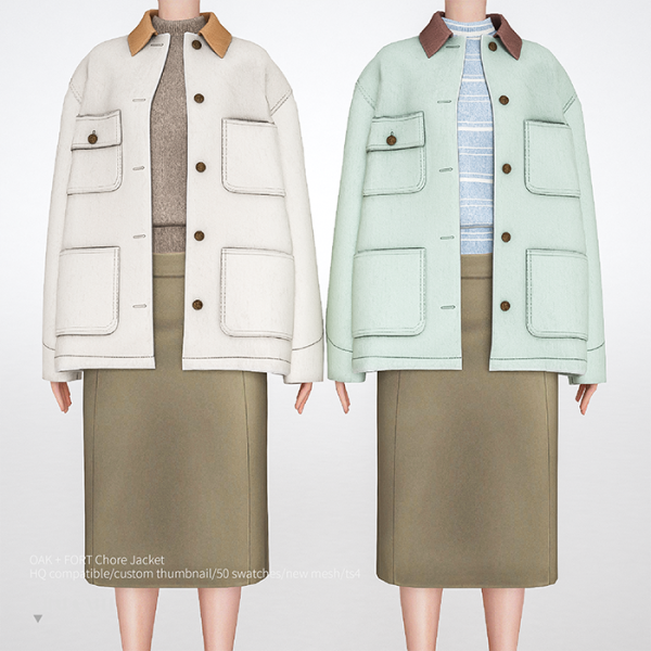 Alpha OAK FORT Chore Jacket by simsfinds - The Sims 4 Custom Content