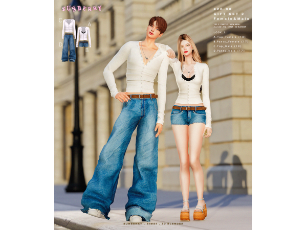 Alpha [SUNBERRY]2608_Gift Set 1_ Female Male - The Sims 4 Custom Content