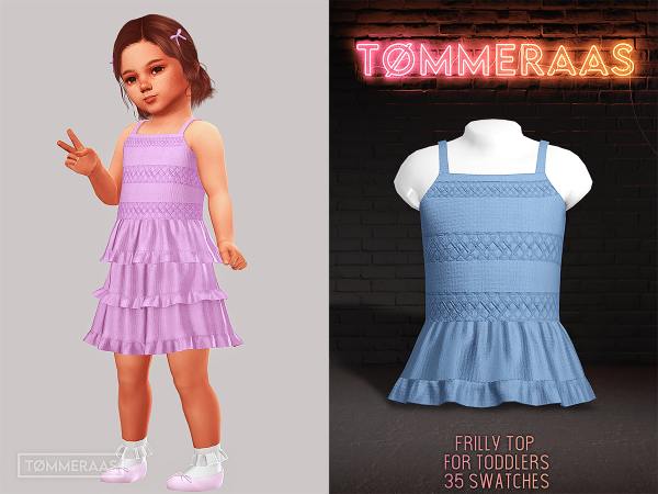 Mix TØMMERAAS Frilly Top for Toddlers - The Sims 4 Custom Content