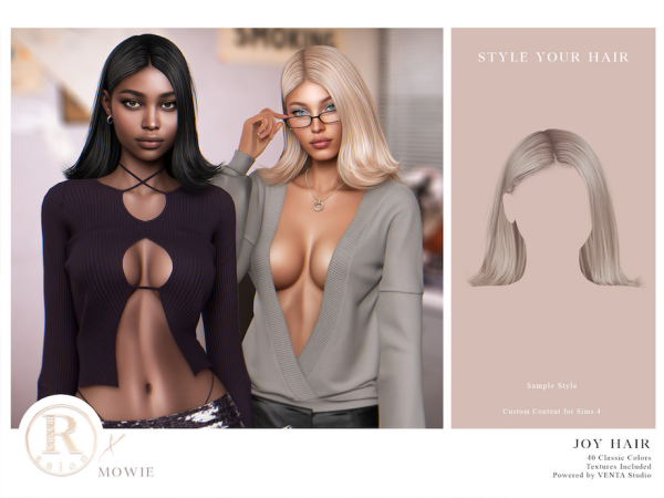 Alpha RAMA Joy Hair by VentaStudio - The Sims 4 Custom Content