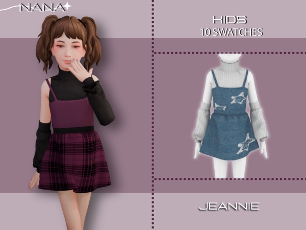 Maxis Match 7NANA (Jeannie) Dress w Wool Shirt - The Sims 4 Custom Content