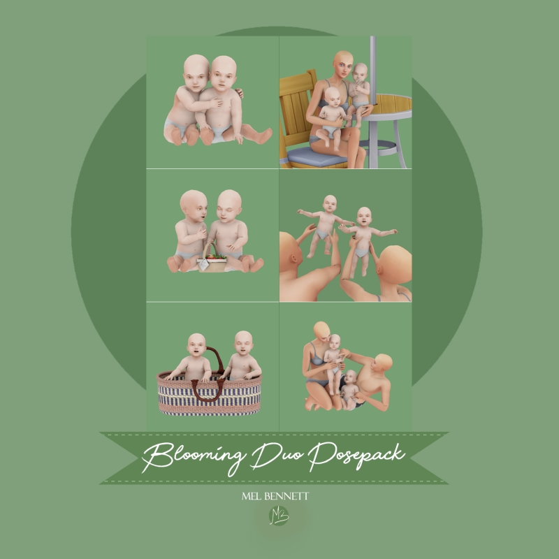 Mix Blooming Duo Posepack by melbennett - The Sims 4 Custom Content